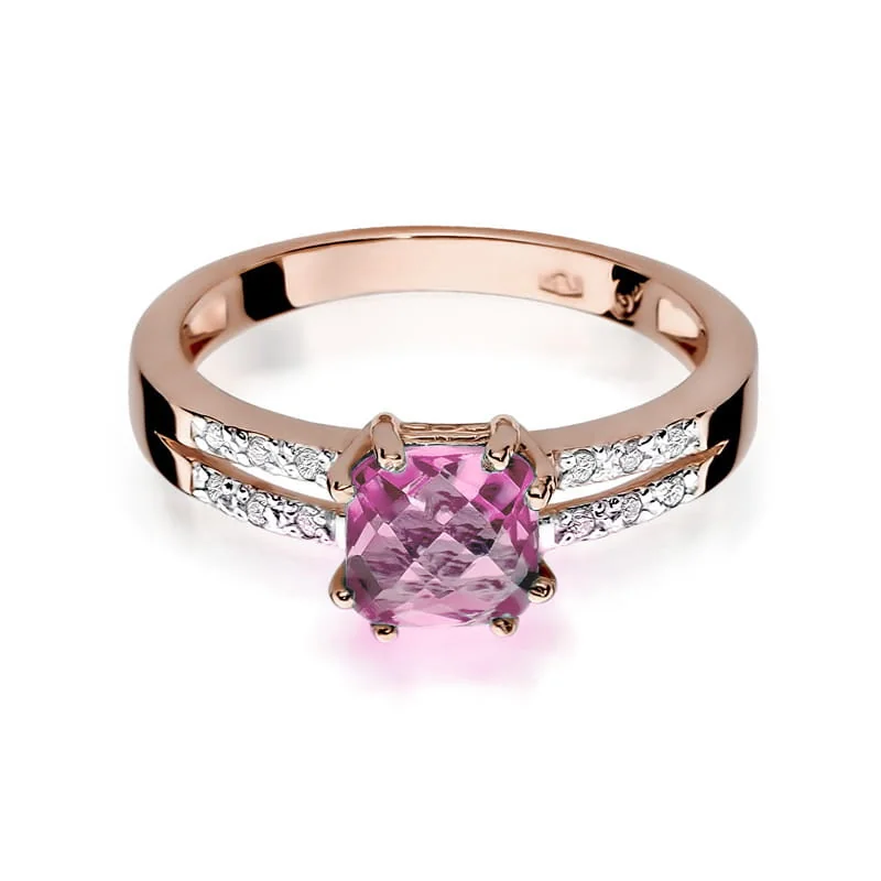 Inel Aur cu Topaz Roz Belselle 6 Inel Aur cu Topaz Roz Belselle - imagine 6
