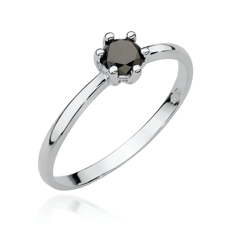 Inel Aur 14k cu Diamant Negru 0.30 ct Noir Star 2 Inel Aur 14k cu Diamant Negru 0.30 ct Noir Star - imagine 2