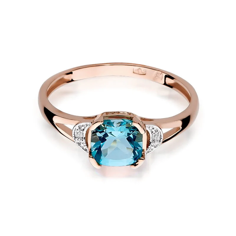 Inel Topaz cu Diamante Celeste 1.10 ct 9 Inel Topaz cu Diamante Celeste 1.10 ct - imagine 9