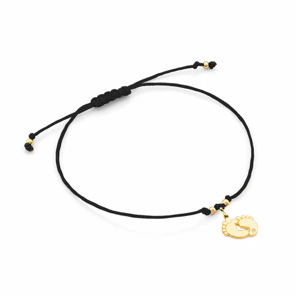 Bratara Picioruse Bebe Aur 14K cu Diamant 0.005 ct 1 Bratara Picioruse Bebe Aur 14K cu Diamant 0.005 ct
