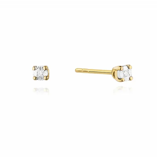 Cercei cu Diamante mici 0.02 ct de Aur 14K