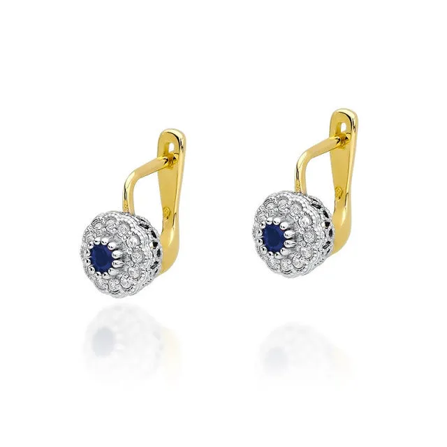 Cercei Aur cu Safir si Diamante Nicolette 1 Cercei Aur cu Safir si Diamante Nicolette
