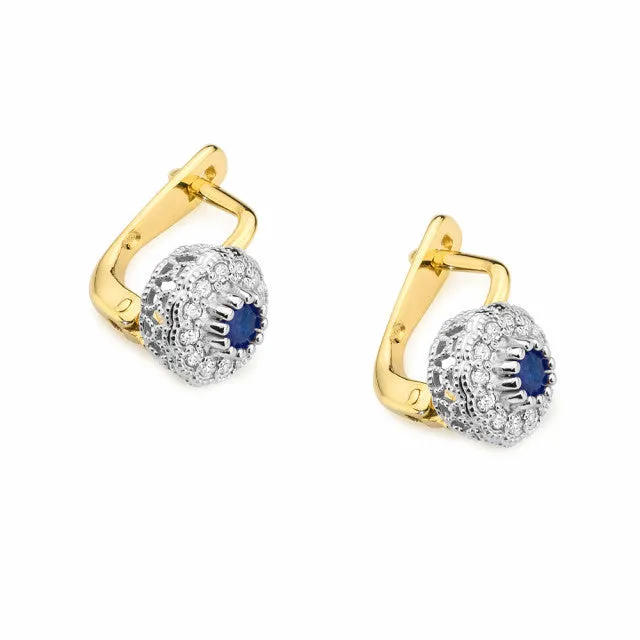 Cercei Aur cu Safir si Diamante Nicolette 2 Cercei Aur cu Safir si Diamante Nicolette - imagine 2