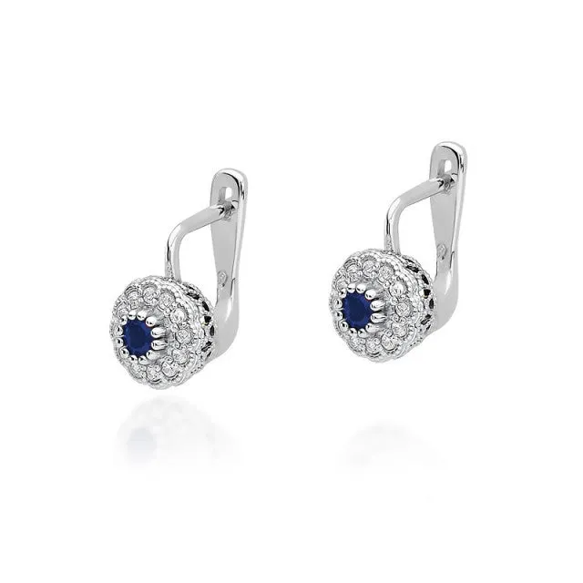Cercei Aur cu Safir si Diamante Nicolette 3 Cercei Aur cu Safir si Diamante Nicolette - imagine 3