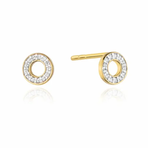Cercei Aur Cercuri mici si 26 Diamante 0.13 ct