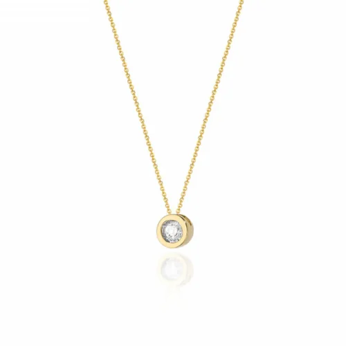 Lantisor Aur cu Diamant 0.08 ct