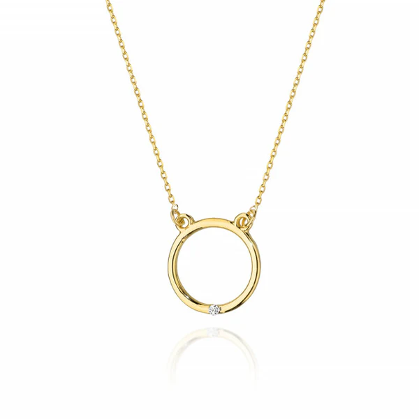Lantisor Aur Dama cu Cerc Aur si Diamant 1 Lantisor Aur Dama cu Cerc Aur si Diamant