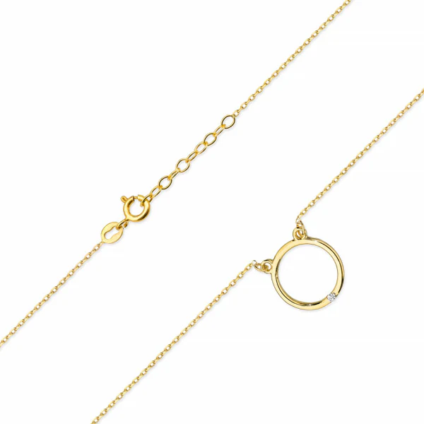 Lantisor Aur Dama cu Cerc Aur si Diamant 3 Lantisor Aur Dama cu Cerc Aur si Diamant - imagine 3