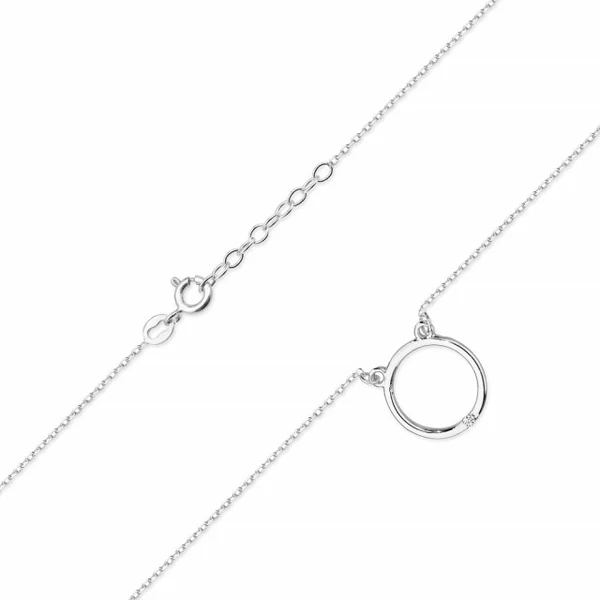Lantisor Aur Dama cu Cerc Aur si Diamant 4 Lantisor Aur Dama cu Cerc Aur si Diamant - imagine 4