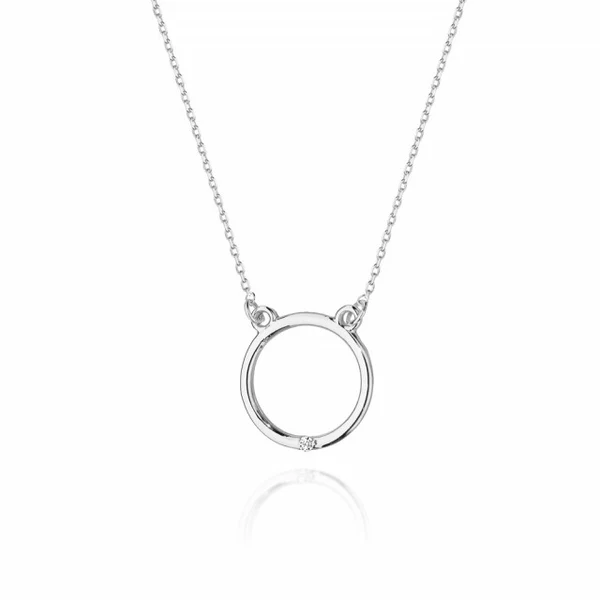Lantisor Aur Dama cu Cerc Aur si Diamant 2 Lantisor Aur Dama cu Cerc Aur si Diamant - imagine 2