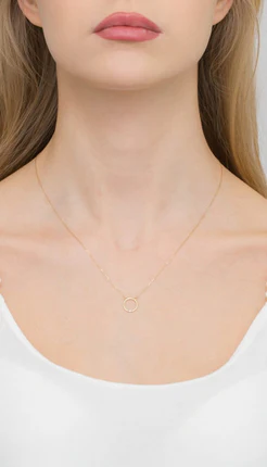 Lantisor Aur Dama cu Cerc Aur si Diamant 5 Lantisor Aur Dama cu Cerc Aur si Diamant - imagine 5