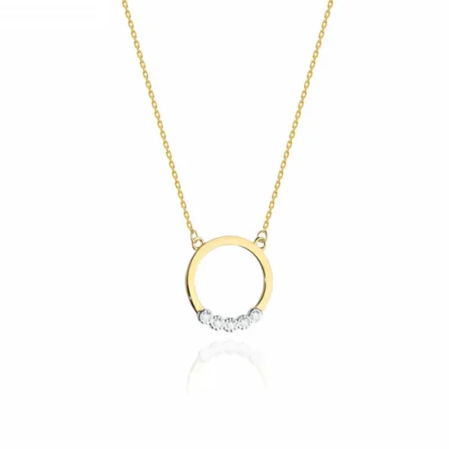 Colier cu Pandantiv Cerc si Diamante 0.045 ct