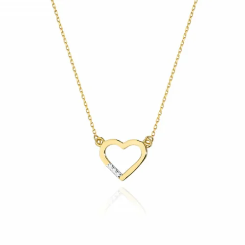 Colier Inima Aur cu Diamante 0.015 ct
