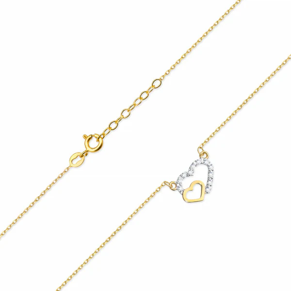 Colier Aur cu Inimi si Diamante 0.06 ct 3 Colier Aur cu Inimi si Diamante 0.06 ct - imagine 3