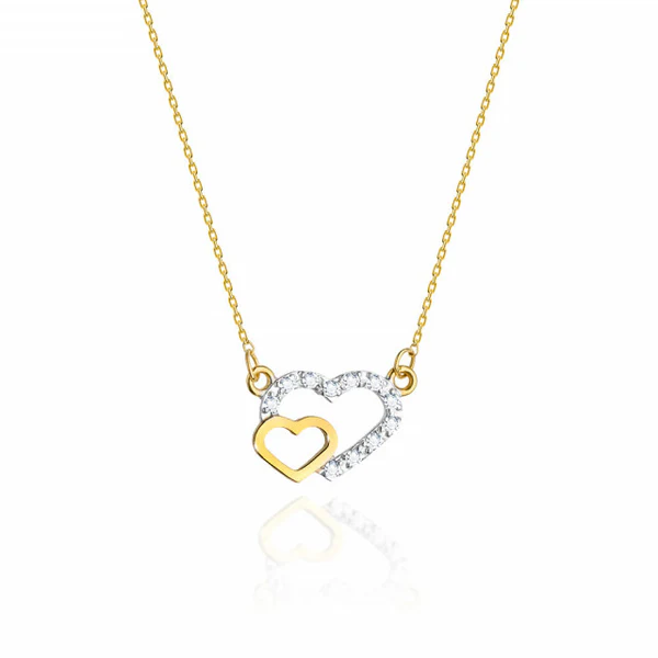 Colier Aur cu Inimi si Diamante 0.06 ct 1 Colier Aur cu Inimi si Diamante 0.06 ct