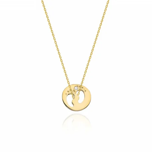 Lantisor cu Pandantiv Picioruse Bebe cu Diamant