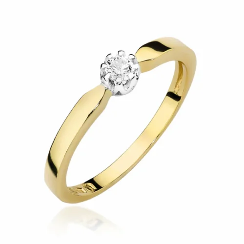 Inel Aur cu Diamant Brillare 0.10 ct