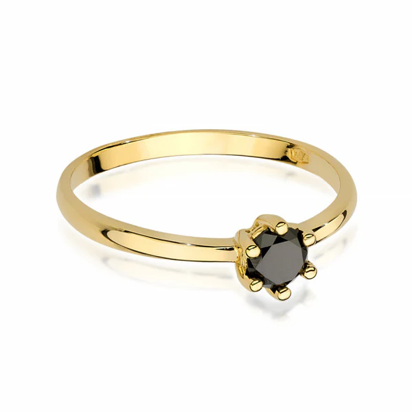 Inel Aur 14k cu Diamant Negru 0.30 ct Noir Star 3 Inel Aur 14k cu Diamant Negru 0.30 ct Noir Star - imagine 3