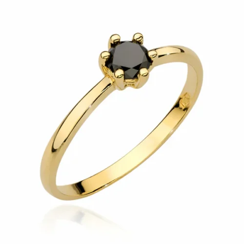 Inel Aur 14k cu Diamant  Negru 0.30 ct Noir Star