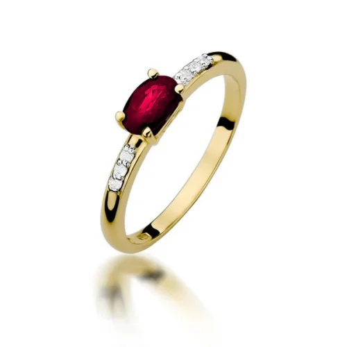 Inel cu Rubin si Diamante Ruby Star 0.60 ct