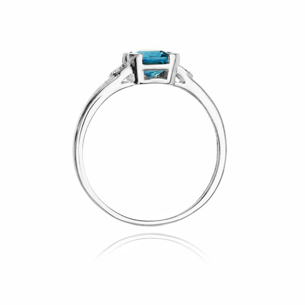 Inel Topaz cu Diamante Celeste 1.10 ct 5 Inel Topaz cu Diamante Celeste 1.10 ct - imagine 5