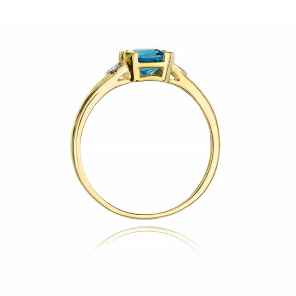 Inel Topaz cu Diamante Celeste 1.10 ct 3 Inel Topaz cu Diamante Celeste 1.10 ct - imagine 3