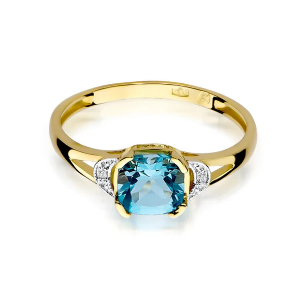 Inel Topaz cu Diamante Celeste 1.10 ct 4 Inel Topaz cu Diamante Celeste 1.10 ct - imagine 4