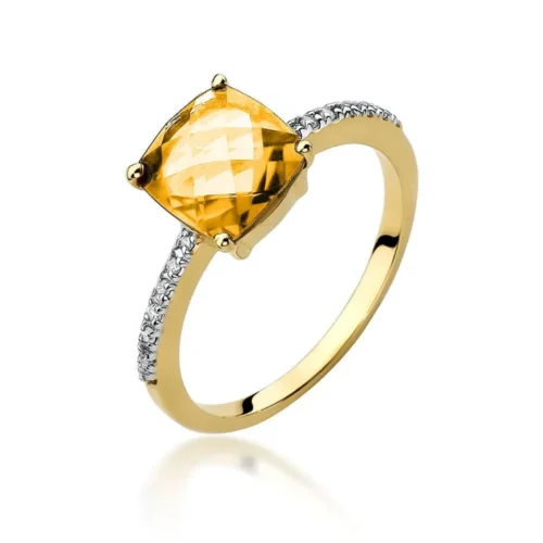 Inel Aur cu Citrin Gilded Ray