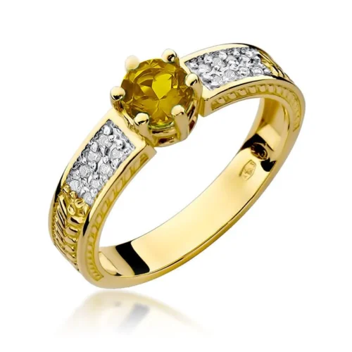 Inel Aur cu Citrine Solar Flare