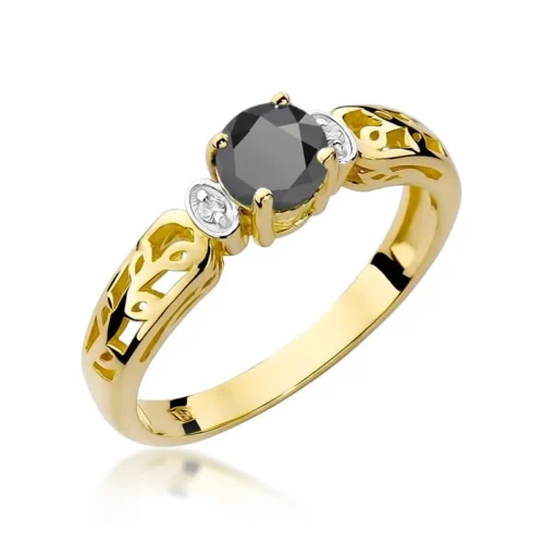 Inel Aur cu Diamant Negru Nocturn