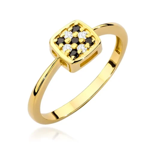 Inel Aur cu Diamant Negru Shadow Glimmer