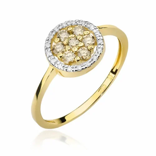 Inel Aur cu Diamante Maro Cognac Sparkle