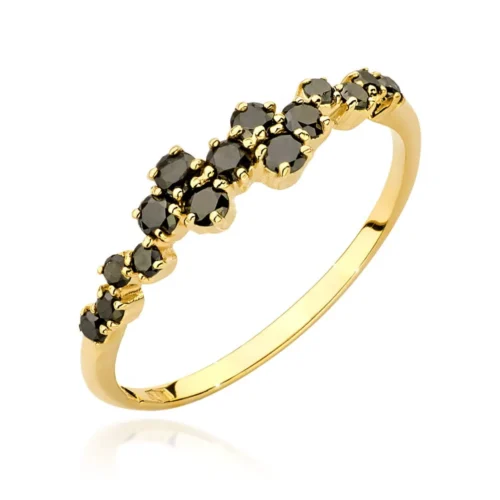 Inel Aur cu Diamante Negre Dark Radiance