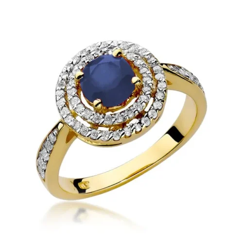 Inel Aur cu Safir si Diamante Blue Infinity