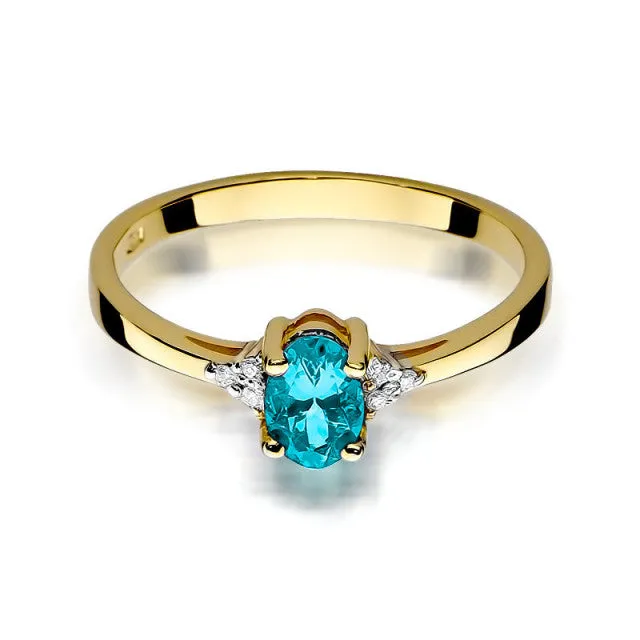 Inel Aur cu Topaz Albastru Primrose 2 Inel Aur cu Topaz Albastru Primrose - imagine 2