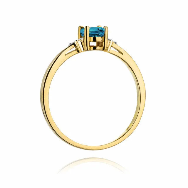 Inel Aur cu Topaz Albastru Primrose 3 Inel Aur cu Topaz Albastru Primrose - imagine 3