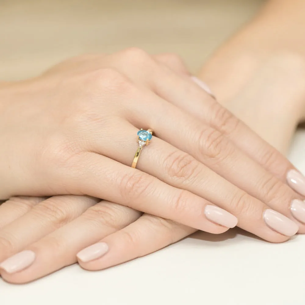 Inel Aur cu Topaz Albastru Primrose 4 Inel Aur cu Topaz Albastru Primrose - imagine 4