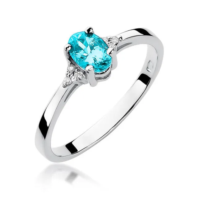 Inel Aur cu Topaz Albastru Primrose 5 Inel Aur cu Topaz Albastru Primrose - imagine 5