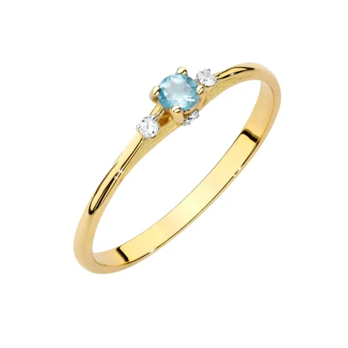 Inel Aur cu Topaz Albastru si Diamante Aqua Dream