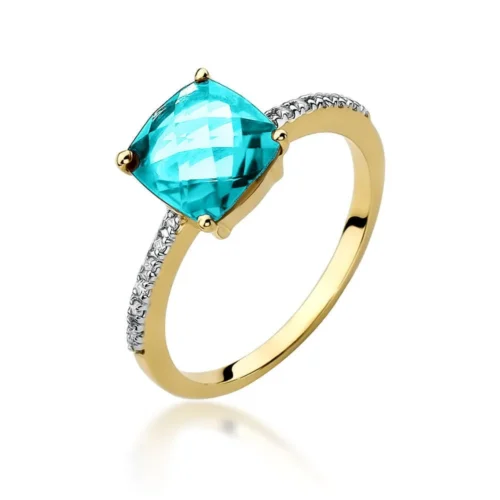 Inel Aur cu Topaz si Diamante Victoria