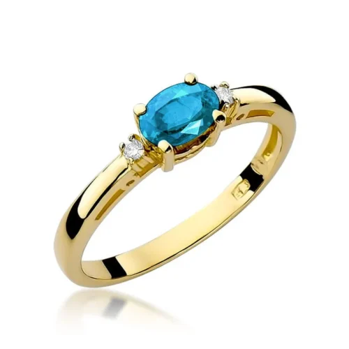 Inel Aur cu Topaz si Diamante Violet
