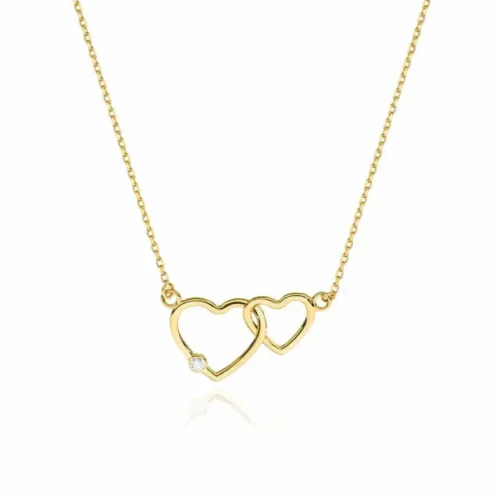 Lant Inimioare Aur cu Diamante Amorette