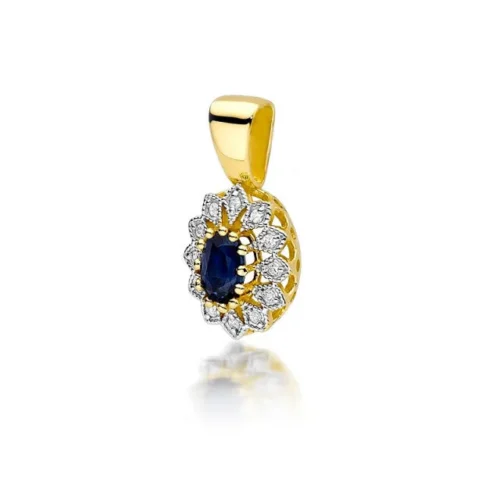 Pandantiv Aur cu Safir si Diamante Midnight Gem