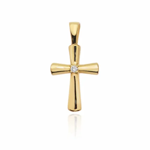 Pandantiv Cruce cu Diamant 0.0145 ct