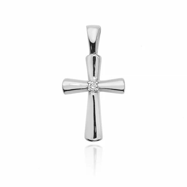 Pandantiv Cruce cu Diamant 0.0145 ct 2 Pandantiv Cruce cu Diamant 0.0145 ct - imagine 2