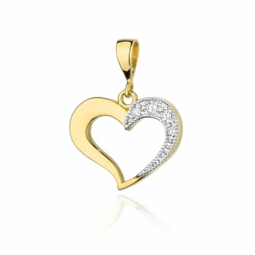 Pandantiv Inima cu 4 Diamante 0.06 ct