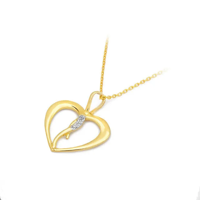 Pandantiv Inima Aur cu Diamante Amore 4 Pandantiv Inima Aur cu Diamante Amore - imagine 4