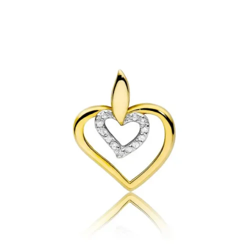 Pandantiv Inima Aur cu Diamante Heartlight