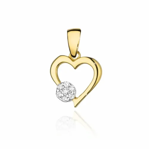 Pandantiv Inima Aur cu Diamante Radiant Heart