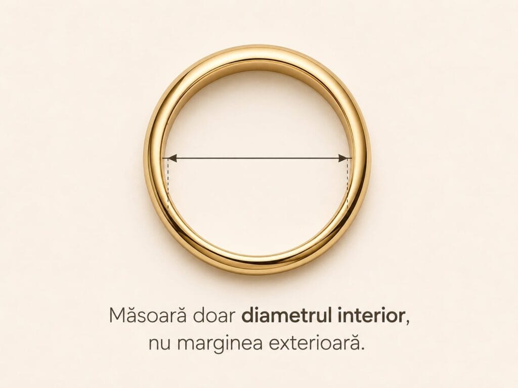 Gold ring with measurement guide